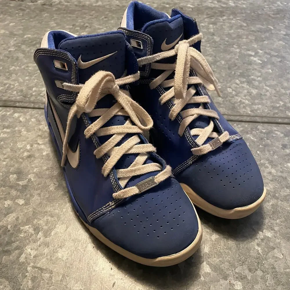 Vintage Y2K Nike Air Max Bizness 2008 High Top Shoe Blue Mens 7 Sneakers 324824
